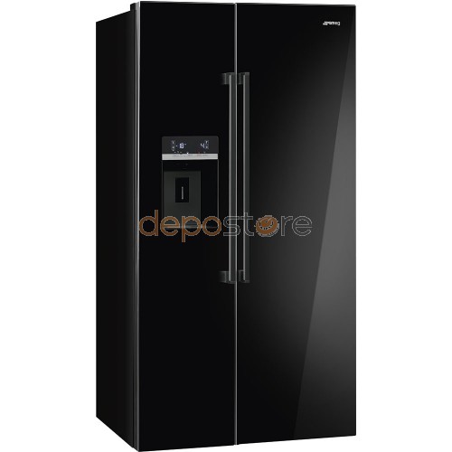 Smeg SBS63NED amerikai típusú hűtőszekrény, fekete színben