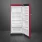 SMEG FAB28RDRB5 Egyajtós hűtő retro design, 150 cm magas, 244+26 liter, jobbos, matt rubinpiros