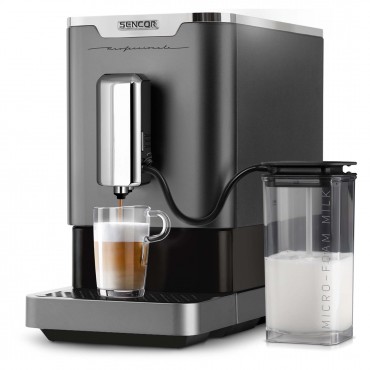 Sencor SES9200CH automata kávéfőző, 1470W, 19 bar, 1.1L víztartály, fekete/ezüst