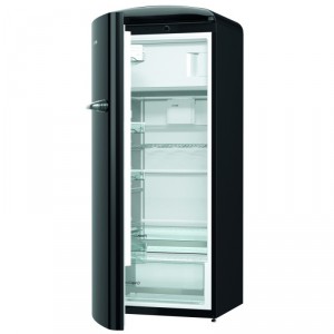 Gorenje ORB153BK-L egyajtós, retró hűtőszekrény, fekete színben
