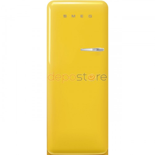 SMEG FAB28LYW5 Egyajtós hűtő retro design, 150 cm magas, 244+26 liter, balos, sárga