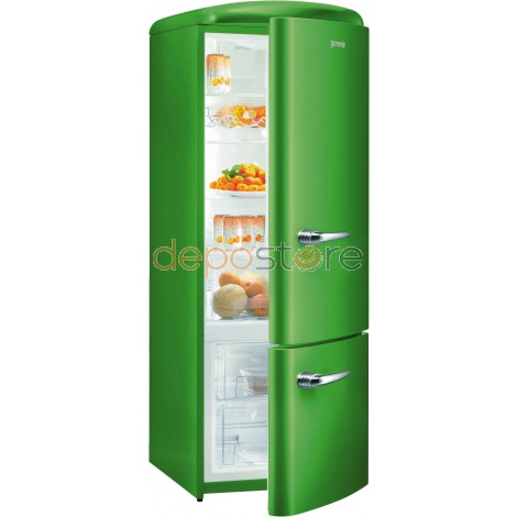 Gorenje RK60319OGR A++ kombinált, alul fagyasztós hűtőszekrény, zöld színben 