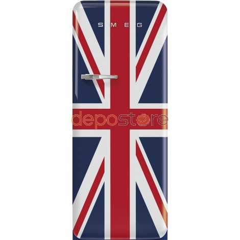 SMEG FAB28RDUJ5 Egyajtós hűtő retro design, 150 cm magas, 244+26 liter, jobbos, angol zászlós