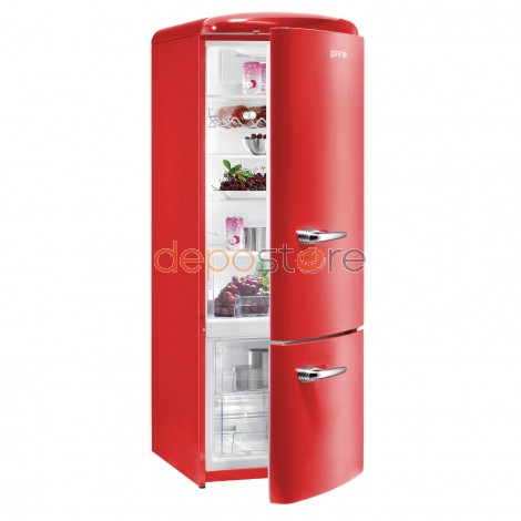 Gorenje RK60319ORD kombinált, alulfagyasztós hűtőszekrény, piros színben