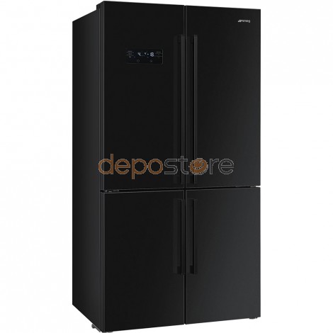 Smeg FQ60N2PE1 amerikai típusú hűtőszekrény, fekete színben