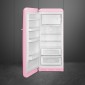 SMEG FAB28LPK5 Egyajtós hűtő retro design, 150 cm magas, 244+26 liter, balos, rózsaszín