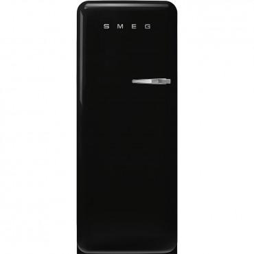 SMEG FAB28LBL5 Egyajtós hűtő retro design, 150 cm magas, 244+26 liter, balos, fekete
