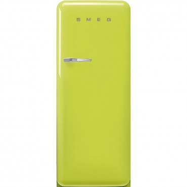 SMEG FAB28RLI5 Egyajtós hűtő retro design, 150 cm magas, 244+26 liter, jobbos, Lime zöld