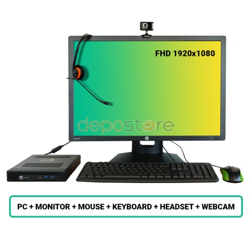 SET HP EliteDesk 800 G2 DM; Core i5 6500 3.2GHz/8GB RAM/256GB SSD/Intel HD/W10PRO;LCD 24"/1920x1080/