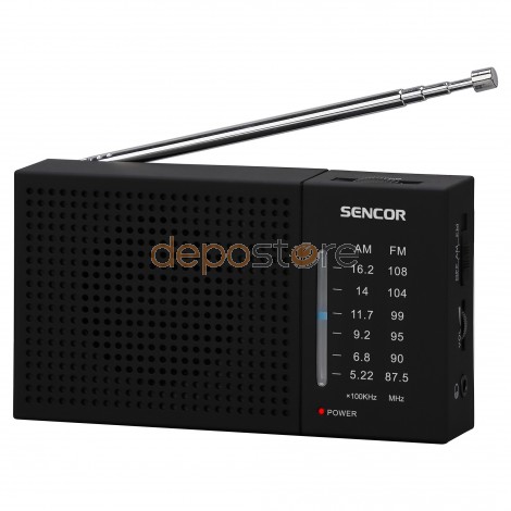 Sencor SRD 1800 FM/AM Zsebrádió Fekete