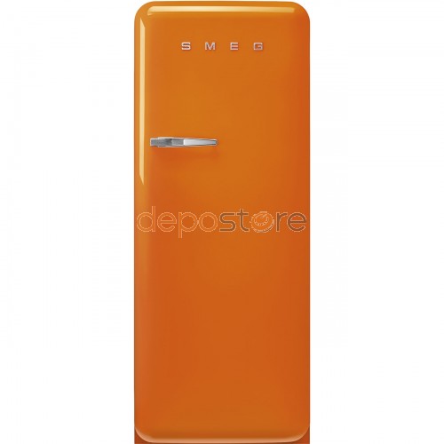SMEG FAB28ROR5 Egyajtós hűtő retro design, 150 cm magas, 244+26 l űrtartalom, jobb oldali pántok, narancs