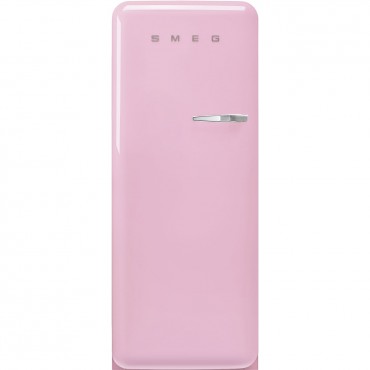 SMEG FAB28LPK5 Egyajtós hűtő retro design, 150 cm magas, 244+26 liter, balos, rózsaszín